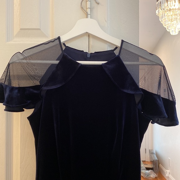 Eliza J velvet navy dress; size 2 - Picture 3 of 5